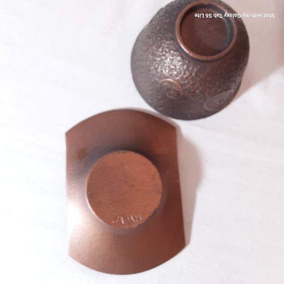 Unsigned Nanbu Cast Iron Japanese Teapot Cups And Saucers Set - Picture 15 of 16